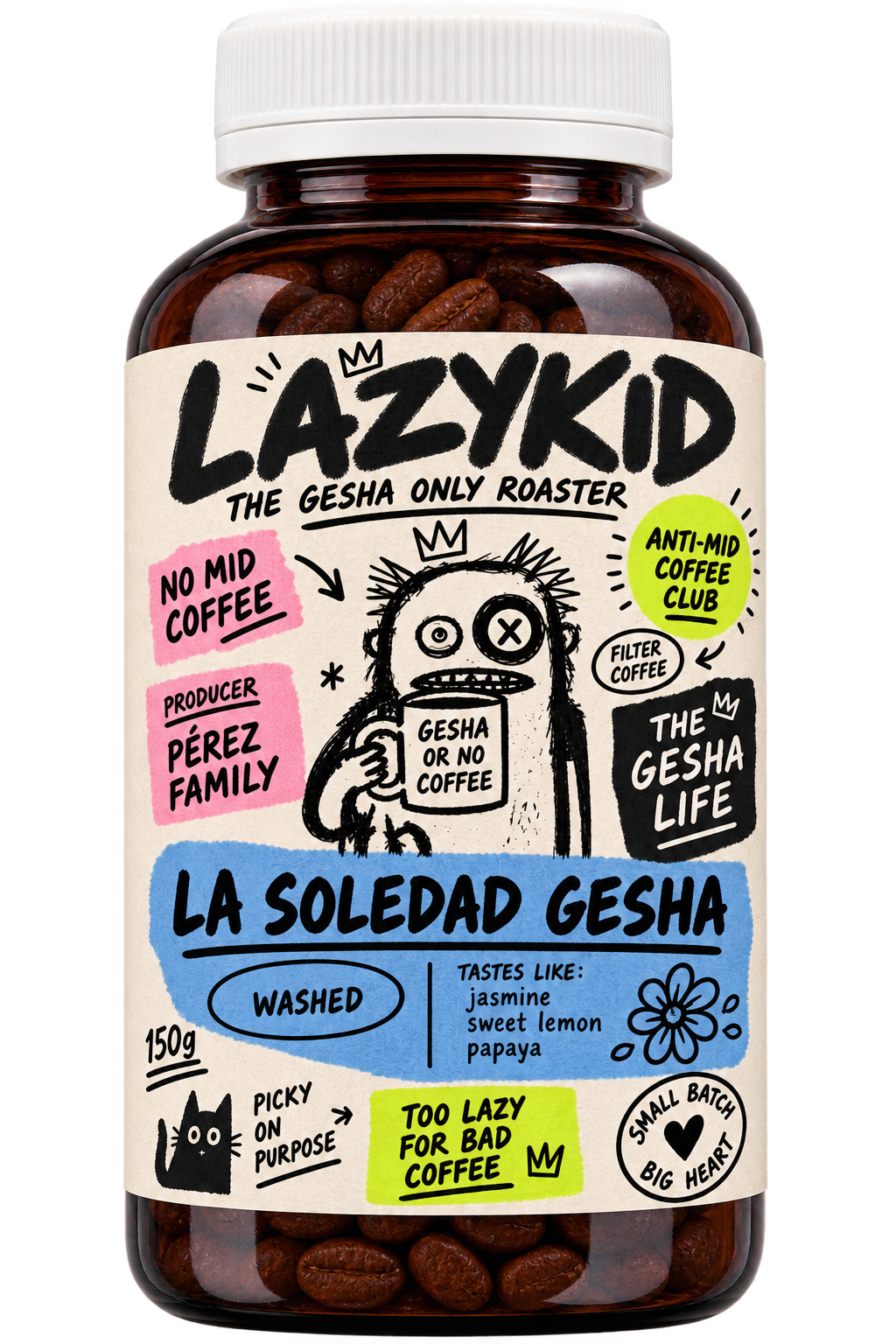 LAZYKID Finca La Soledad Gesha bottle
